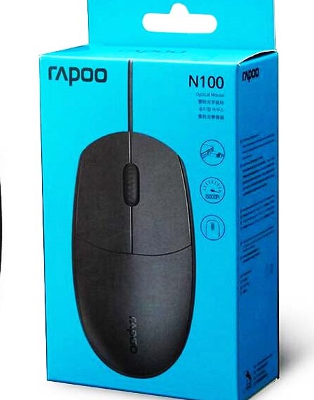 موس سیم دار RAPOO N100 مشکی - Image 2