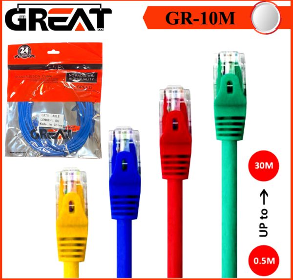 قیمت عمده کابل شبکه GREAT CAT6 GR-10M