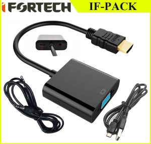IFORTECH HDMI TO VGA IF-PACK تبدیل با کابل صدا 