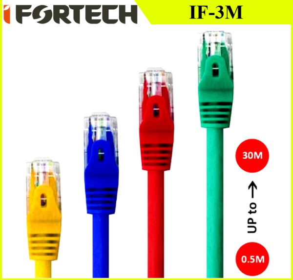 کابل شبکه متراژ کامل IFORTECH CAT5 IF-3M %100