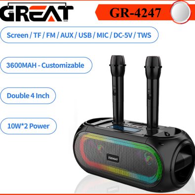 اسپیکر بلوتوث میکروفن دار GREAT GR-ZQS4247