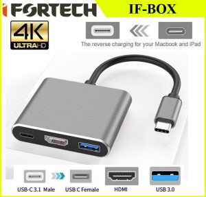 تبدیل IFORTECH 4K TYPE-C TO HDMI/USB3.0 IF-BOX