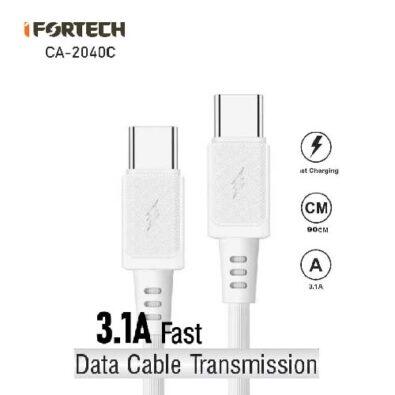 کابل شارژ و دیتا آیفورتک IFORTECH CA-2040 C TO C FAST 3.1A