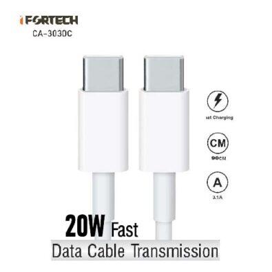 کابل شارژ و دیتا آیفورتک IFORTECH CA-3030 C TO C FAST 20W