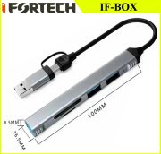 تبدیل IFORTECH TYPE-C/USB TO USB3.0/READER IF-BO