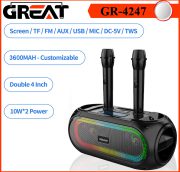 اسپیکر بلوتوث میکروفن دار GREAT GR-ZQS4247